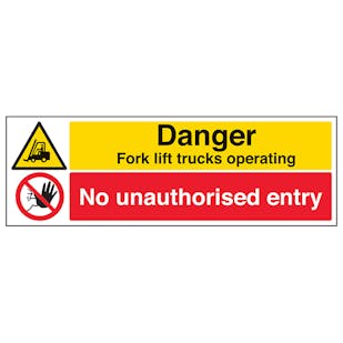 Forklift Trucks/No Unauthorised Entry
