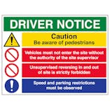 Driver Notice / Speed And Parking Restrictions Must Be Observed