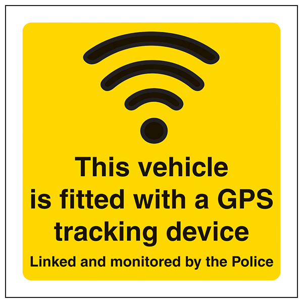 Sign Adhesive Sticker Notice Warning GPS Tracking Device Fitted On Vehicle 