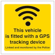 This Vehicle Is Fitted With A GPS Tracking Device - Window Sticker