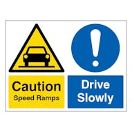 Caution Speed Ramps / Drive Slowly - Landscape