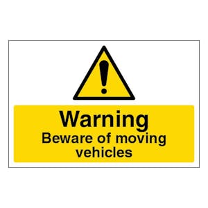 Warning Beware Of Moving Vehicles - Large Landscape