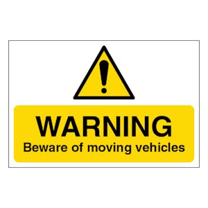 Warning Beware Of Moving Vehicles - Large Landscape