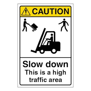 Caution Slow Down This Is A High Traffic Area - Portrait