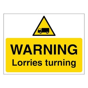 Warning Lorries Turning - Landscape