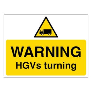 Warning Hgvs Turning - Landscape