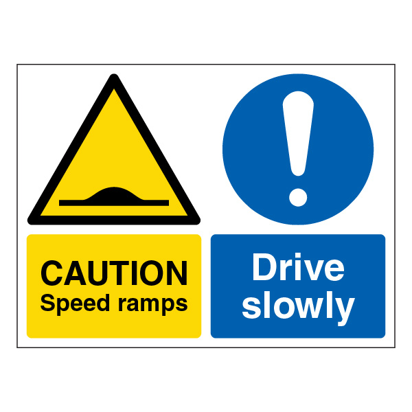 Slipping Ramp Sign Caution Speed Ramps Sign | SafetySigns4Less