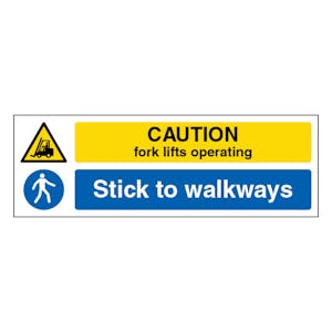 Caution Forklifts Stick To Walkways - Slim Landscape