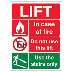 Lift Fire Notice - Portrait