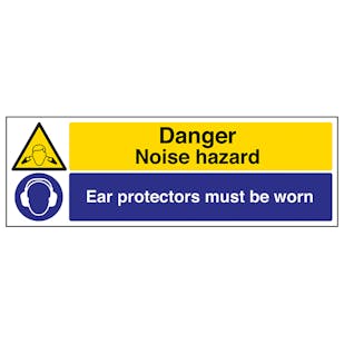Danger Noise Hazard/Ear Protectors - Landscape