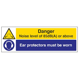Noise Level of 85dB/Ear Protectors - Landscape