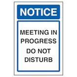 Notice Meeting In Progress Do Not Disturb