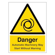 Danger Automatic Machinery May Start - Portrait