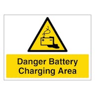 Danger Battery Charging Area - Large Landscape