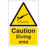 Caution Diving Area - Portrait