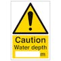 Caution Water Depth - Portrait