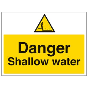 Danger Shallow Water - Large Landscape