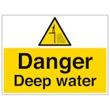 Danger Deep Water - Large Landscape