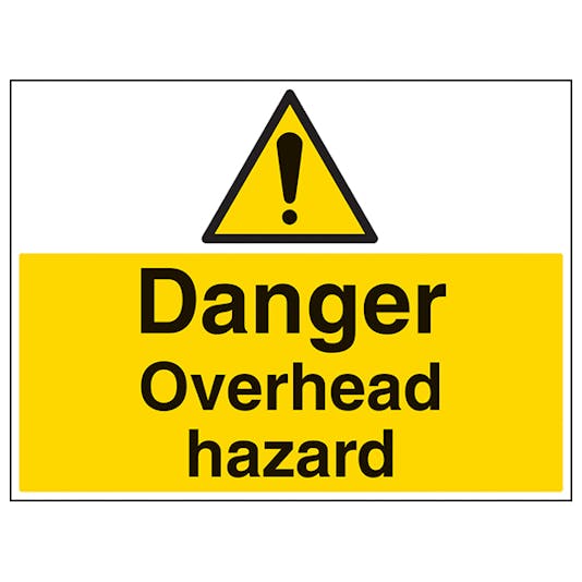 Danger Overhead Hazard Large Landscape Hazard Signs Safety Signs Safety Signs 4 Less