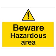 Beware Hazardous Area - Large Landscape