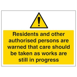 Residents & Other Authorised Users Are Warned - Large Landscape