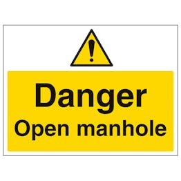 Danger Open Manhole - Large Landscape