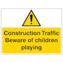 Construction Traffic Beware Of Children - Large Landscape