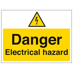 Danger, Electrical Hazard - Super-Tough Rigid Plastic
