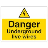 Danger Underground Live Wires - Large Landscape
