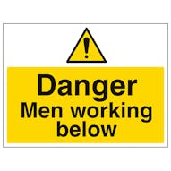 Danger Men Working Below - Large Landscape