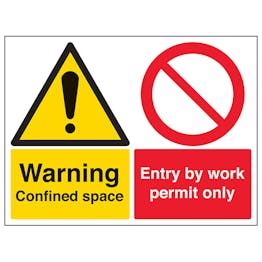 Warning Confined Space / Entry By Work Permit Only