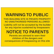 Warning To Public / Notice To Parents - Correx®