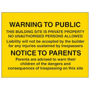 Warning To Public / Notice To Parents - Correx