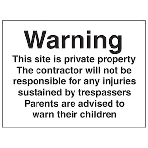 Notice This Site Is Private Property - Large Landscape