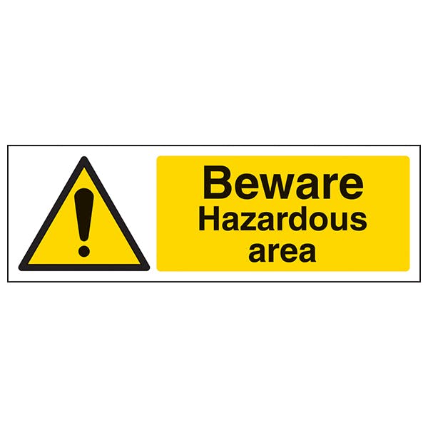 Beware Hazardous Area - Landscape | Safety Signs 4 Less