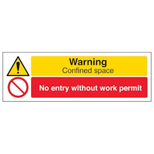 Warning Confined Space / Entry To Work Permit Only - Landscape
