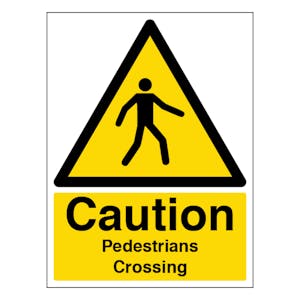 Caution Pedestrians Crossing - Portrait