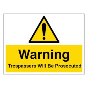 Warning Trespassers Will Be Prosecuted - Large Landscape