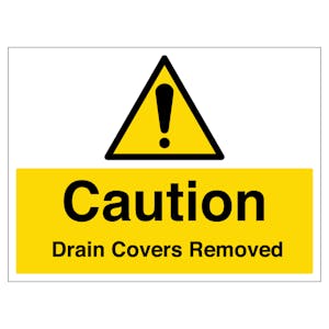 Caution Drain Covers Removed - Large Landscape