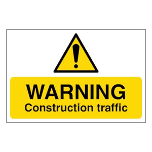 Warning Construction Traffic - Large Landscape