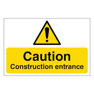 Caution Construction Entrance - Large Landscape