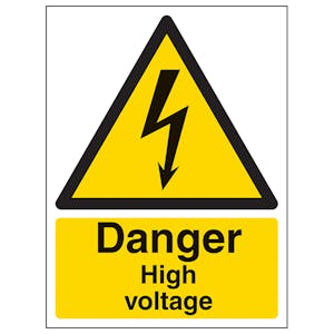 Danger High Voltage - Super-Tough Rigid Plastic