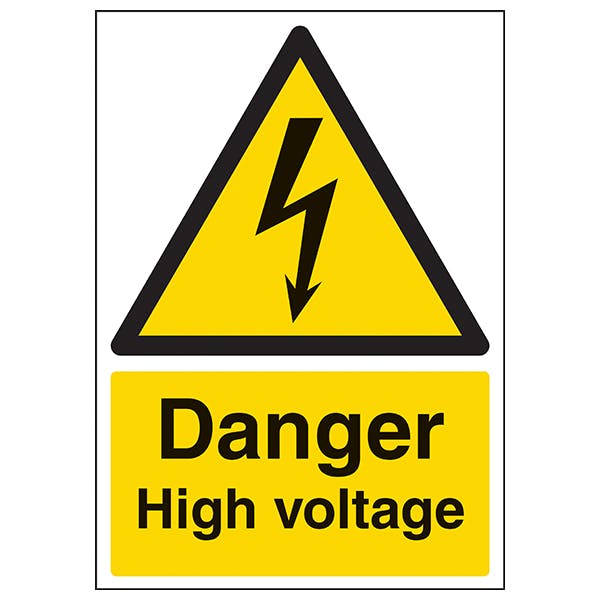 Danger High Voltage - A4 | Safety Signs 4 Less