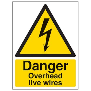 Danger Overhead Live Wires - Portrait