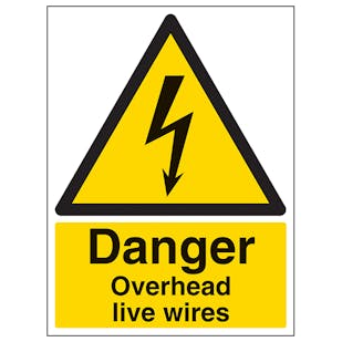 Danger Overhead Live Wires - Portrait