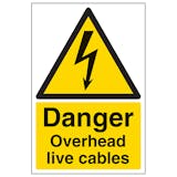 Danger Overhead Live Cables - Portrait