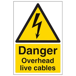 Danger Overhead Live Cables - Portrait