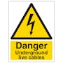 Danger Underground Live Cables - Portrait