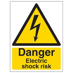 Danger Electric Shock Risk - Super-Tough Rigid Plastic