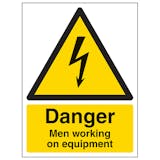 Danger Men Working On Equipment - Portrait